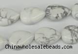 CWB80 15.5 inches 13*18mm flat teardrop natural white howlite beads