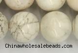 CWB805 15.5 inches 14mm round white howlite turquoise beads