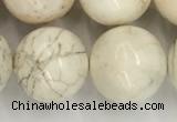 CWB806 15.5 inches 16mm round white howlite turquoise beads