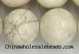 CWB807 15.5 inches 18mm round white howlite turquoise beads