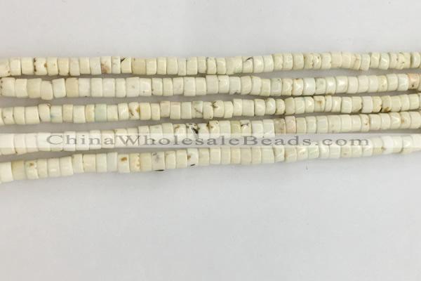 CWB820 15.5 inches 2*4mm tyre howlite turquoise beads wholesale