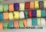 CWB829 15.5 inches 2*4mm tyre howlite turquoise beads wholesale