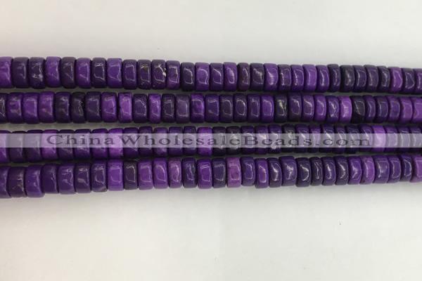 CWB834 15.5 inches 3*6mm tyre howlite turquoise beads wholesale