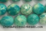 CWB880 15.5 inches 4mm faceted round howlite turquoise beads