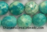 CWB881 15.5 inches 6mm faceted round howlite turquoise beads