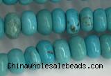 CWB895 15.5 inches 4*6mm rondelle howlite turquoise beads