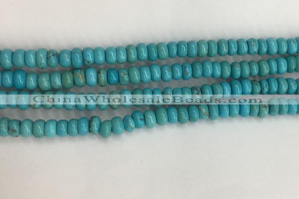 CWB895 15.5 inches 4*6mm rondelle howlite turquoise beads