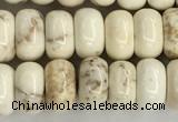 CWB896 15.5 inches 5*8mm rondelle white howlite turquoise beads