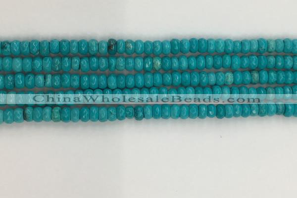 CWB901 15.5 inches 2*4mm faceted rondelle howlite turquoise beads