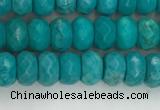 CWB902 15.5 inches 4*6mm faceted rondelle howlite turquoise beads