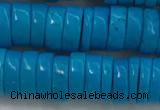 CWB907 15.5 inches 3*8mm tyre howlite turquoise beads wholesale