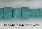 CWB910 15.5 inches 6*6mm cube howlite turquoise beads wholesale