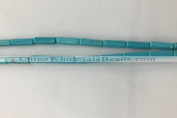 CWB915 15.5 inches 4*13mm tube howlite turquoise beads wholesale