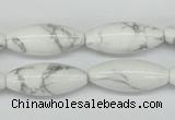 CWB92 15.5 inches 10*25mm rice natural white howlite beads