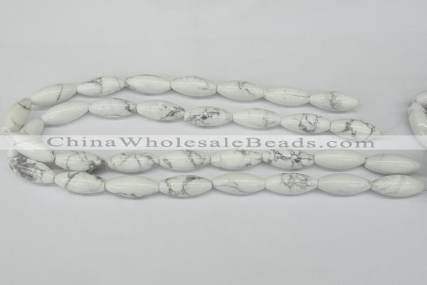 CWB92 15.5 inches 10*25mm rice natural white howlite beads