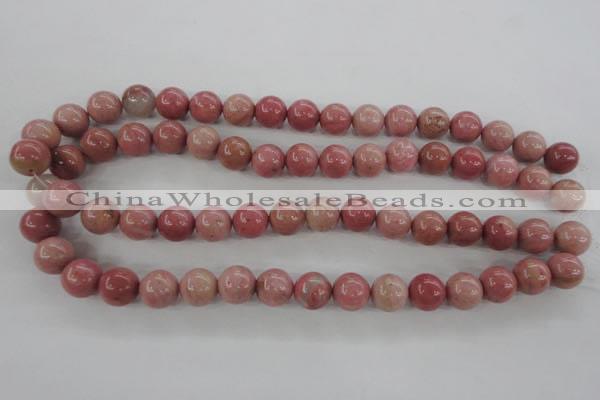 CWF14 15.5 inches 10mm round pink wooden fossil jasper beads