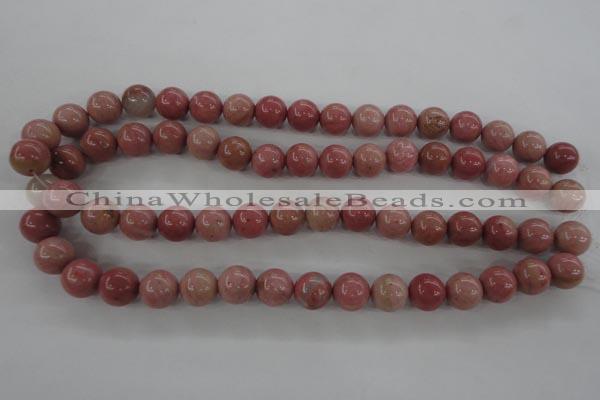 CWF15 15.5 inches 12mm round pink wooden fossil jasper beads wholesale