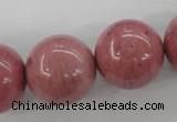 CWF19 15.5 inches 20mm round pink wooden fossil jasper beads wholesale