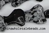 CWG06 15.5 inches 25*33mm wavy freeform snowflake obsidian beads