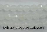 CWH03 15.5 inches 8mm faceted round white jade beads wholesale