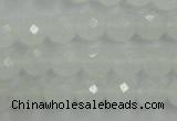 CWH04 15.5 inches 10mm faceted round white jade beads wholesale