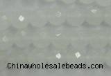 CWH04 15.5 inches 10mm faceted round white jade beads wholesale