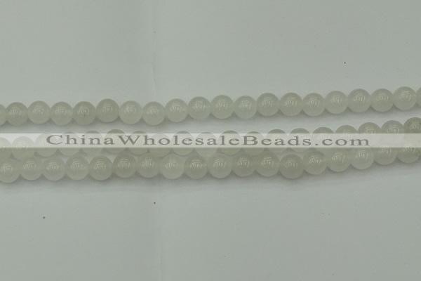 CWH52 15.5 inches 8mm round white jade beads wholesale