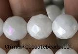 CWH67 15.5 inches 10mm faceted round AB-color white jade beads