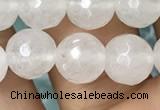 CWH78 15.5 inches 8mm faceted round white jade beads wholesale