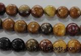 CWJ302 15.5 inches 8mm faceted round wood jasper gemstone beads