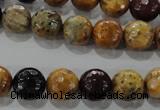 CWJ304 15.5 inches 10mm faceted round wood jasper gemstone beads