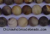 CWJ412 15.5 inches 8mm round matte wood jasper beads wholesale