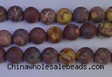 CWJ420 15.5 inches 4mm round matte wood eye jasper beads