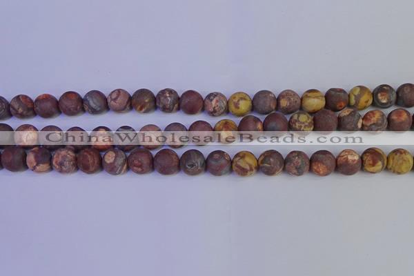 CWJ423 15.5 inches 10mm round matte wood eye jasper beads