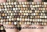 CWJ440 15.5 inches 4mm round matte wood jasper beads wholesale