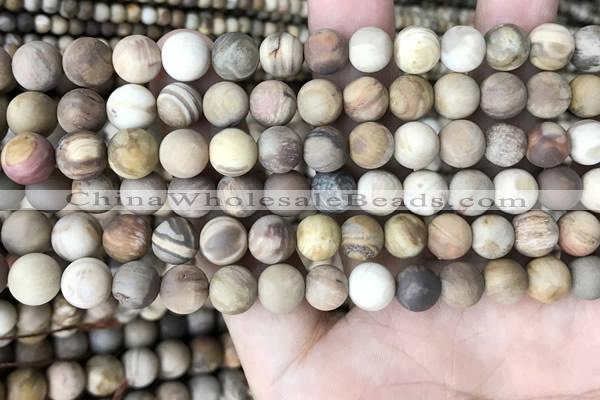 CWJ441 15.5 inches 6mm round matte wood jasper beads wholesale