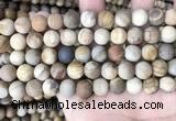 CWJ442 15.5 inches 8mm round matte wood jasper beads wholesale