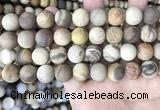 CWJ443 15.5 inches 10mm round matte wood jasper beads wholesale