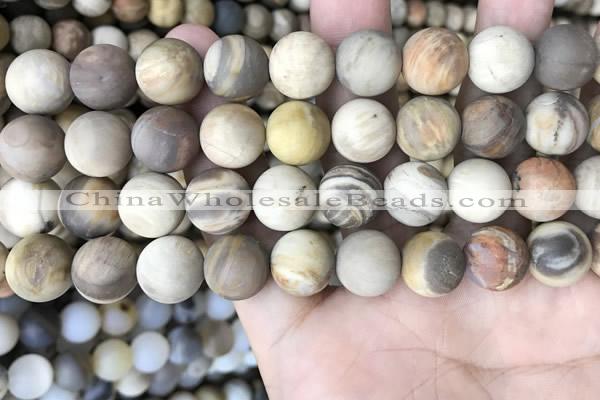 CWJ443 15.5 inches 10mm round matte wood jasper beads wholesale