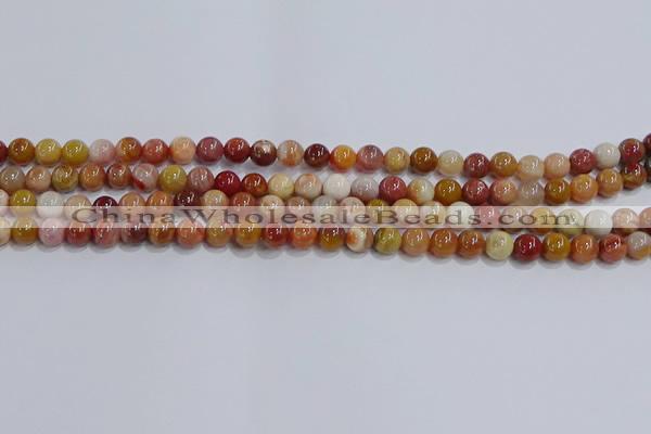 CWJ461 15.5 inches 6mm round rainbow wood jasper beads