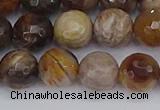 CWJ478 15.5 inches 10mm faceted round wood jasper gemstone beads