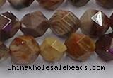 CWJ493 15.5 inches 12mm faceted nuggets wood jasper beads