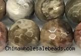 CWJ613 15 inches 10mm faceted round wooden jasper gemstone beads