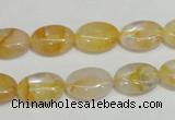 CYC01 15.5 inches 10*14mm oval yellow crystal quartz beads