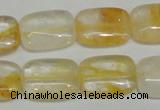 CYC09 15.5 inches 15*20mm rectangle yellow crystal quartz beads