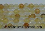 CYC101 15.5 inches 6mm round yellow crystal quartz beads