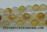 CYC102 15.5 inches 8mm round yellow crystal quartz beads