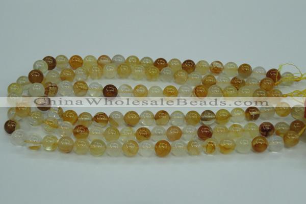 CYC103 15.5 inches 10mm round yellow crystal quartz beads