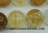 CYC108 15.5 inches 20mm round yellow crystal quartz beads