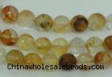 CYC113 15.5 inches 8mm faceted round yellow crystal quartz beads